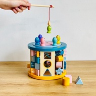 TOYSTORE wooden 6-dkill busy box toy set for children, premium busy box for children