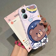 Casing hp for VIVO Y03 Y03T Y18 Y18e Y18i Y18t Y28s 5G Y37 5G Case Cute Astronaut Bear Motif Cesing 