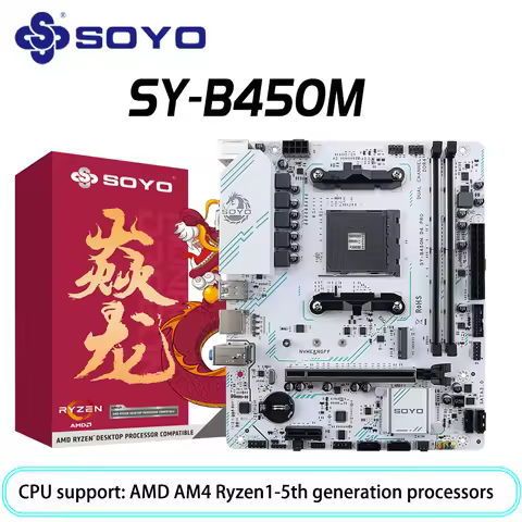 SOYO AMD B450M Game Motherboard DDR4 Memory AM4 Mainboard M.2 NVME Desktop Computer components Suppo