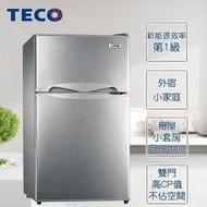 TECO東元 93公升 一級能效小鮮綠雙門小冰箱 R1090W 白色 R1090S 銀色