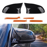 2PCS Rearview Mirror Cover For BMW X3 F25 X4 F26 X5 F15 X6 F16 Black Cap Wing Mirror Cover With Tool