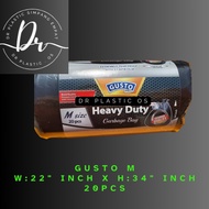 GUSTO HEAVY DUTY GARBAGE BAG -PLASTIK SAMPAH BERKUALITI/SAIZ M-