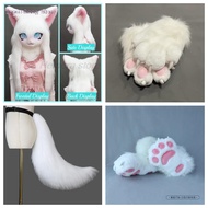 MRIWG Fursuit Kigurumi Headsets Furry Cosplay Comiket Furries Rubbit ตุ๊กตาแมวทับทิมชุดรองเท้ามีหางถ