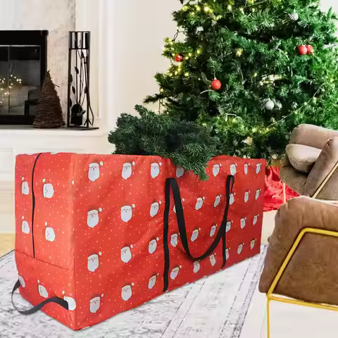 Christmas Tree Storage Bag 210D Waterproof Oxford Cloth Waterproof Christmas Bag with Handles Wareho