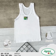 DA47 }} Kids Singlet ST 02 White / 3-6 Pcs Children's Underwear 1-9 Years Old Basic White Color