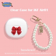 Earphone Case for IKF Air01 Case Protective Transparent Clear TPU Covers Bow Pattern Bluetooth Earph