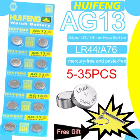 5-35PCS High Capacity LR44/AG13 1.5V Button Batteries 357A A76 L1154 G13A AG13 Coin Cell Battery for