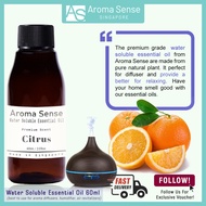 Aroma Sense Citrus Water Soluble Essential Oil (60ml) Fresh & Long Lasting Fragrance, Aromatherapy E