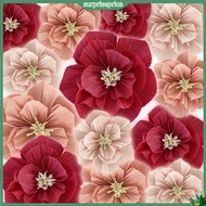  Crepe Paper Flowers DIY Artificial Red Paper Flowers Exquisite