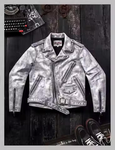CC Shop Best.Horsehide Classic Moto Rider genuine leather coat.613 style vintage Pakistani cowhide j