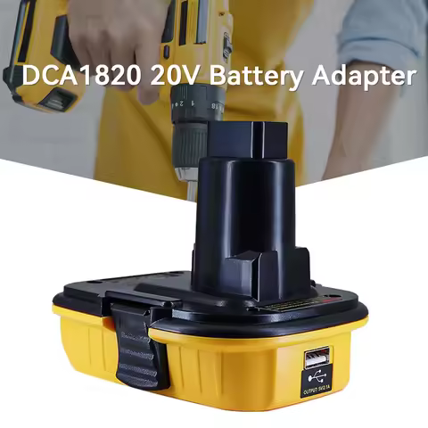 DCA1820 USB Adapter for Dewalt 18V Tools Convert Dewalt 20V Lithium Battery to Dewalt 18V NiCad NiMh