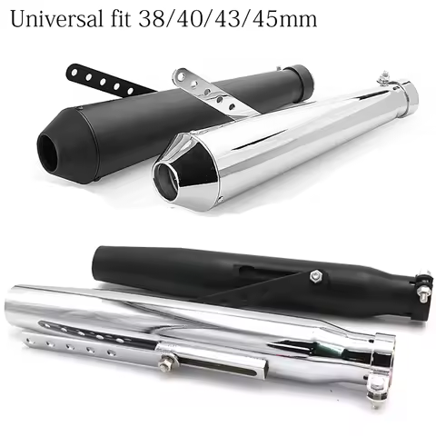 38/40/43/45mm Retro Cafe racer Motorcycle Exhaust Muffler Pipe Modified Tail Exhaust System For CG12