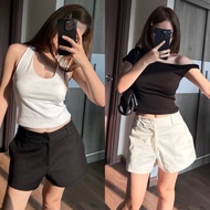 Youthful Summer Khaki Low-Rise Shorts