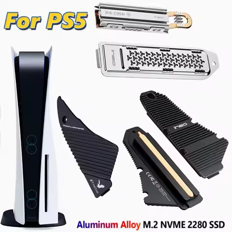 For Sony PlayStation 5 Portal M.2 NVMe SSD Heatsink Radiator Cooling Heat Sink With 4pcs Thermal Pad