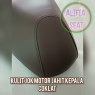 KULIT JOK MOTOR COKELAT JAHIT KEPALA WARNA COKLAT BISA SCOOPY FINO BEAT VARIO GENIO DLL