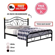 Furniture Amart Diana Queen Bed frame Metal in Black Silver White ROD BAR BASE Sturdy center legs (NEW!!)