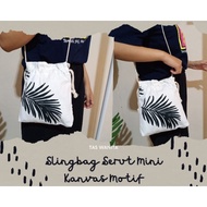 SLINGBAG KANVAS SERUT MINI TAS KANVAS PREMIUM MOTIF