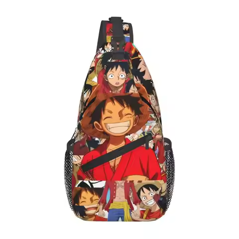 Personalized Anime One Piece Monkey D Luffy Sling Bag for Men Fashion Shoulder Crossbody Chest Backp