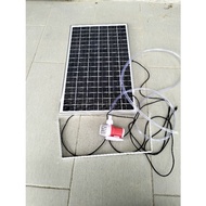 Solar panel submersible pump untuk hydroponik set -- solar panel 30W, submersible pump 25m