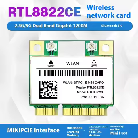 1 Set For Laptop/PC Windows 10/11 RTL8822CE/RTL8821CE Wifi Card And Antenna 802.11AC Network Mini Pc