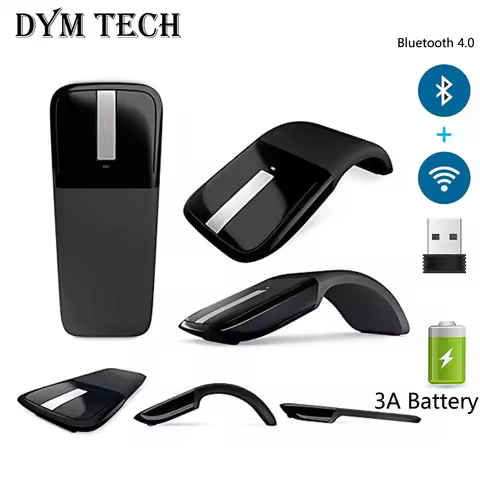 Bluetooth 4.0 Folding Wireless Mouse Arc Touch Roller Computer Silent Mouse Ergonomic Slim Laser Min