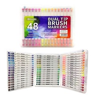 Bazic Dual Tip Brush Pen Set 48 Colors