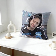 Hyunjin Pillow Cover Kpop SKZ Wink Print Throw Pillow Case Decorative Cushion Cover for Fans Bedroom