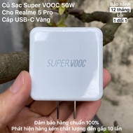 Super VOOC 50W Charger - For Realme 5 Pro - Gold Type C Cable - Fullbox - Genuine