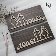 Biển Gỗ Chỉ Hướng "Toilet" Biển Nhà Vệ Sinh Biển Phòng Tắm Biển WC decor trang trí sang trọng ̂ ̣̂