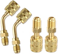R410A Adapter 5/16'' SAE Female to 1/4'' SAE Male Flare R410A Adapter For Mini Split Vacuum A2l Refr