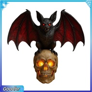 Halloween Night Light Bat Wall Candlestick Mystical Bat Wing Candle Holder Spooky Gothic Bat Skull W