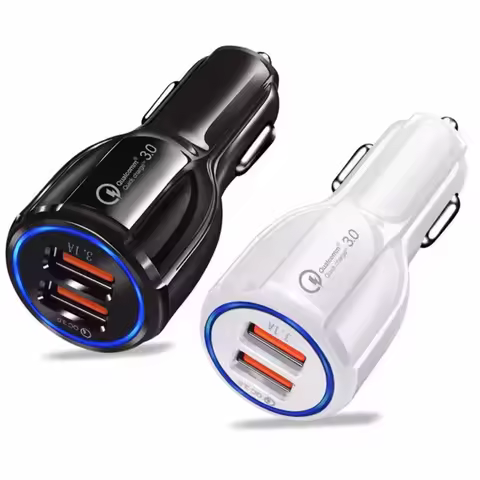 Car Quick Charger QC 3.0 Mobile Phone Charger 2 Port USB PD Fast Car Charger for Samsung Xiaomi Ipad