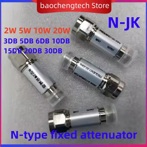 2watts 5watts N-type fixed attenuator 3DB 5DB 6DB 10DB 15DB 20DB 30dB N-JK 2W 5W 10W 20W DC-3GHZ RF
