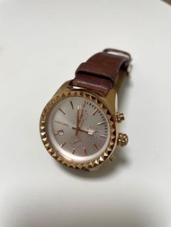Diesel 啡色皮革 女裝手錶 型格 brown leather watch