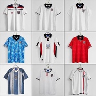 Classic Retro Short Sleeve England Football Jersey 1990-1996-1998-2002 Away Jersey Home Series