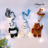Original Disney We Bare Bears Doll Stuffed Toys Keychain 4'' 三只熊公仔 Panda / Ice Bear / Grizzly