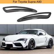 Dry Carbon Fiber Hood Vents Trims for Toyota Supra A90 2019 2020 Hood Vent Air Flow Intake Body Kits