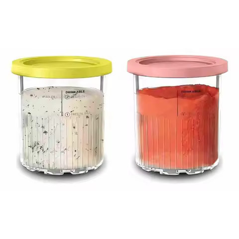 2 Pack Creami Deluxe Pints and Lids Cup for Ninja NC501 NC500 Series Creami Maker 24OZ Family Ice Cr