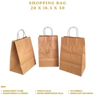 Paper Bag Size. 20X16.5X30 Cm Kraft Shopping Bag (Contents 1 Pcs-SBG9)