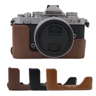 Retro PU Leather Camera Cover Half Body Shell Case For Nikon Z fc ZFC Z-fc With Bottom Openning