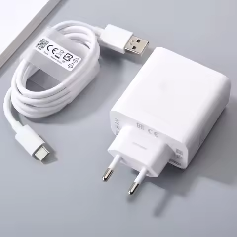 OPPO 80W SuperVOOC EU US Charger Fast Charging Power Adapter USB C Cable For OPPO Reno 12 11 10 Pro 