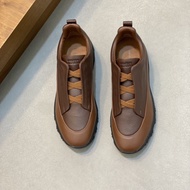 ZEGNA New Style Cowhide Elastic Band Low-Top Outdoor Sports Shoes Men