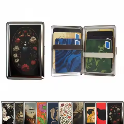Vintage-Style Vintage Card Case Metal Material Versatile Design Cash Case Easy Snap Multi-function M