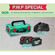 DCA STACKING BOX 20V (4.0A FAST CHARGER X1, 4.0AH BATTERY X2)