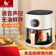 New household air fryer with visible glass window, multifunctional, large capacity, fully automatic 