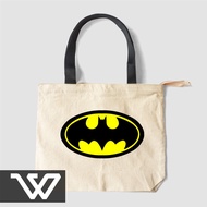 B4tman Superhero Tote bag, Premium natural canvas material with inner pocket