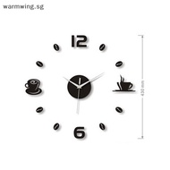 Warmwing modern art diy wall clock 3d self adhesive er design home office room decor SG