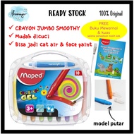 MAPED Washable Silky Gel Crayon 6 / 10 / 24 / 36 / 48 Color Gel (Silk Crayons like Babyroo / Mideer)