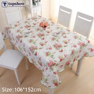 TOPSHOW 106*152cm Waterproof Oil Proof PVC Table Cloth Cover Home Dining Kitchen Tablecloth Decor ni