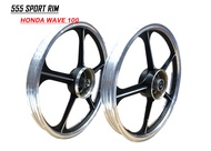 555 Sport Rim (5L) Honda Wave 100/EX5 Dream Black (Ada Bearing) FR1.4 RR1.6